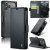 CaseMe iPhone 17 Pro Wallet RFID Blocking Magnetic Buckle Case Black