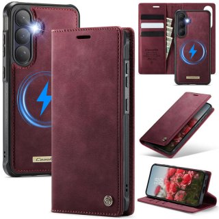 CaseMe Samsung Galaxy S26 Plus 2-in-1 Magnetic Wallet Case – Wireless Charging & RFID Blocking Red