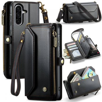 CaseMe Samsung Galaxy A56 5G Wallet RFID Blocking Crossbody Phone Case Black