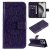 For iPhone 16 Pro Max Embossed Sunflower Pattern Wallet Magnetic Case Purple