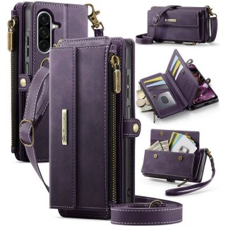 CaseMe Samsung Galaxy A17 Crossbody Wallet Case with RFID Blocking Purple