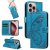 For iPhone 16 Pro Butterfly Embossed Wallet Kickstand Case Blue