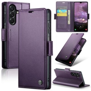 CaseMe Samsung Galaxy A27 Wallet RFID Blocking Magnetic Buckle Case Purple