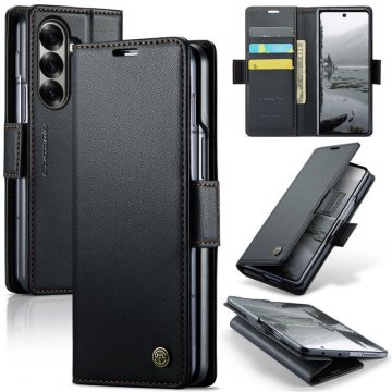 CaseMe Samsung Galaxy Z Fold7 Wallet RFID Blocking Magnetic Buckle Case Black