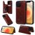 iPhone 12 Pro Embossed Skull Magnetic Clasp Wallet Stand Case Brown