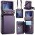 CaseMe Samsung Galaxy Z Flip8 RFID Blocking Card Holder Case with Crossbody Strap Purple