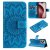 For iPhone 16 Pro Embossed Sunflower Pattern Wallet Magnetic Case Blue