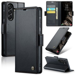 CaseMe Samsung Galaxy A37 Wallet RFID Blocking Magnetic Buckle Case Black
