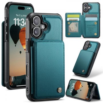 CaseMe iPhone 17 RFID Blocking Card Holder Case with Kickstand Green