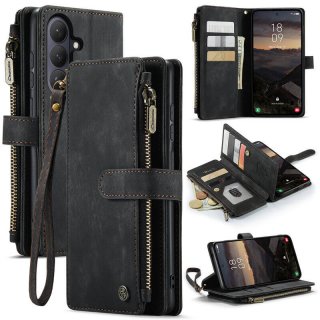 CaseMe Samsung Galaxy S26 Wallet Kickstand Case with Wrist Strap Black