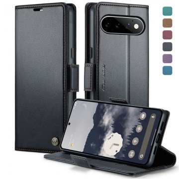 CaseMe Google Pixel 11/Pixel 11 Pro RFID Wallet Case with Magnetic Buckle & Wireless Charging Black
