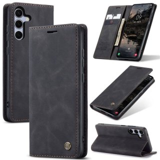 CaseMe Samsung Galaxy S25 Wallet Magnetic Suede Leather Case Black