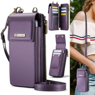 CaseMe Samsung Galaxy Z Fold6 Crossbody Bag Wallet RFID Blocking Case Purple