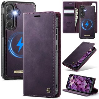 CaseMe Samsung Galaxy S25 Plus 2-in-1 Magnetic Wallet Case – Wireless Charging & RFID Blocking Purple
