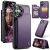 CaseMe iPhone 16 Plus RFID Blocking Card Holder Kickstand Case Purple