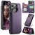 CaseMe iPhone 16 Pro Max RFID Blocking Card Holder Kickstand Case Purple