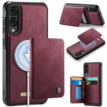 CaseMe Samsung Galaxy S25 Edge Detachable Magnetic Wallet Case with RFID Blocking & Wireless Charging - Red