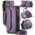 CaseMe iPhone 16 Wallet RFID Blocking Crossbody Case Support Wireless Charging Purple