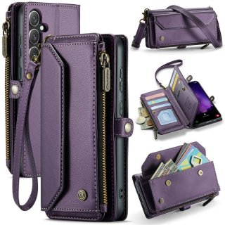 CaseMe Samsung Galaxy S24 FE Wallet RFID Blocking Crossbody Case Support Wireless Charging Purple