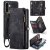 CaseMe Samsung Galaxy A56 5G Wallet Magnetic Case with Wrist Strap Black