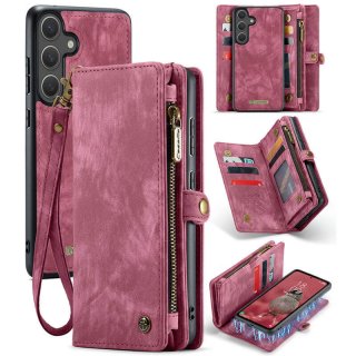 CaseMe Samsung Galaxy S25 Wallet Case with Wrist Strap Red