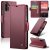 CaseMe Samsung Galaxy A17 Wallet RFID Blocking Magnetic Buckle Case Red
