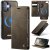 CaseMe iPhone 17 2-in-1 Magnetic Wallet Case – Wireless Charging & RFID Blocking Coffee