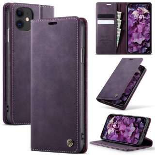 CaseMe iPhone 11 Magnetic Wallet Case with RFID Blocking Purple