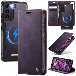 CaseMe Samsung Galaxy S22 2-in-1 Magnetic Wallet Case – Wireless Charging & RFID Blocking Purple