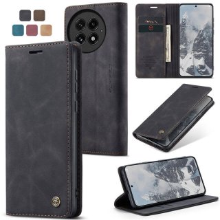 CaseMe OnePlus 13 Wallet Magnetic Suede Leather Case Black