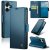 CaseMe Xiaomi Redmi 13 Wallet RFID Blocking Magnetic Buckle Case Blue