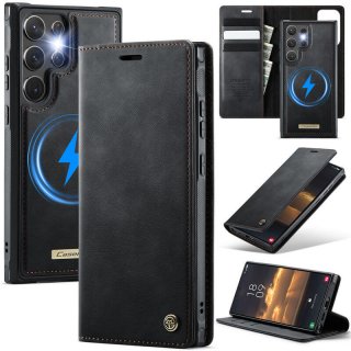 CaseMe Samsung Galaxy S22 Ultra 2-in-1 Magnetic Wallet Case – Wireless Charging & RFID Blocking Black