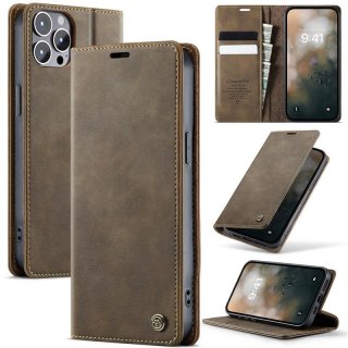 CaseMe iPhone 12/12 Pro Magnetic Wallet Case with RFID Blocking Coffee