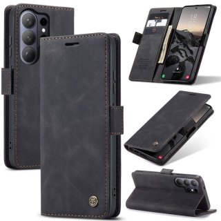 CaseMe Samsung Galaxy S26 Ultra Wallet Magnetic Suede Leather Case Black