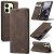 CaseMe Xiaomi Redmi Note 14 4G Wallet Magnetic Suede Leather Case Coffee