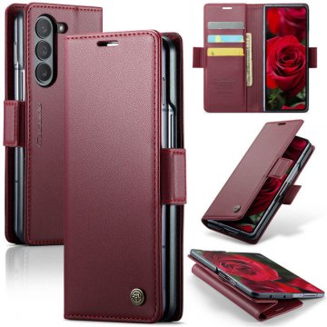 CaseMe Samsung Galaxy Z Fold6 Wallet RFID Blocking Magnetic Buckle Case Red