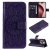 For iPhone 16 Pro Embossed Sunflower Pattern Wallet Magnetic Case Purple