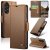 CaseMe Samsung Galaxy A37 Wallet RFID Blocking Magnetic Buckle Case Brown
