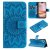 For iPhone 16 Plus Embossed Sunflower Pattern Wallet Magnetic Case Blue