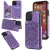 iPhone 11 Pro Embossed Wallet Magnetic Stand Case Purple