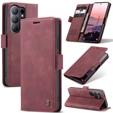 CaseMe Samsung Galaxy S26 Ultra Wallet Magnetic Suede Leather Case Red