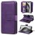 For iPhone 16 Pro Max Wallet 10 Card Slots Kickstand Leather Case Purple