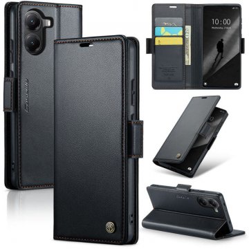 CaseMe Xiaomi Poco X7 Pro Wallet RFID Blocking Kickstand Magnetic Buckle Case Black