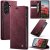 CaseMe Samsung Galaxy A57 Magnetic Wallet Case with RFID Blocking Red