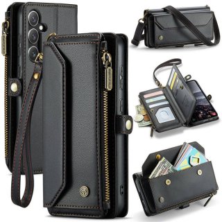 CaseMe Samsung Galaxy S24 FE Wallet RFID Blocking Crossbody Case Support Wireless Charging Black