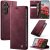 CaseMe Samsung Galaxy S24 FE Magnetic Wallet Case with RFID Blocking Red