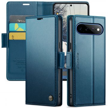CaseMe Google Pixel 11 Pro XL RFID Wallet Case with Magnetic Buckle & Wireless Charging Blue