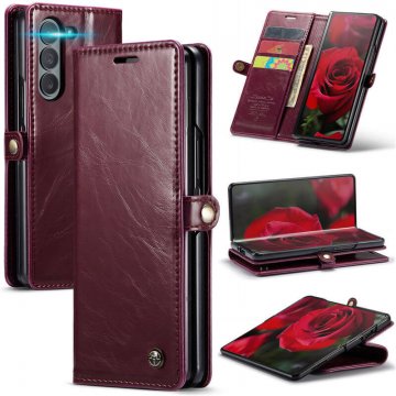 CaseMe Samsung Galaxy Z Fold6 Luxury Wallet Magnetic Case Red