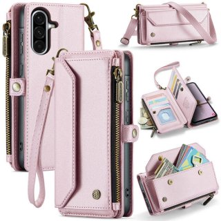 CaseMe Samsung Galaxy A36 5G Wallet RFID Blocking Crossbody Phone Case Pink