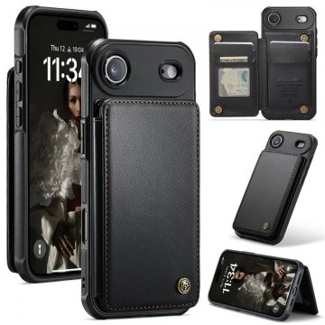 CaseMe iPhone Air RFID Blocking Card Holder Case with Kickstand Black